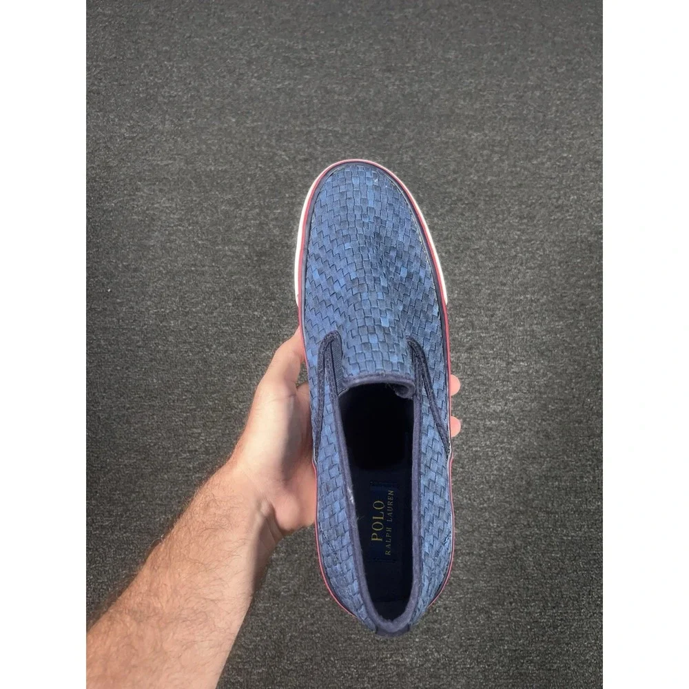 Polo Ralph Lauren Mytton Woven Canvas Shoes Men's 14D Blue Preppy Slip On